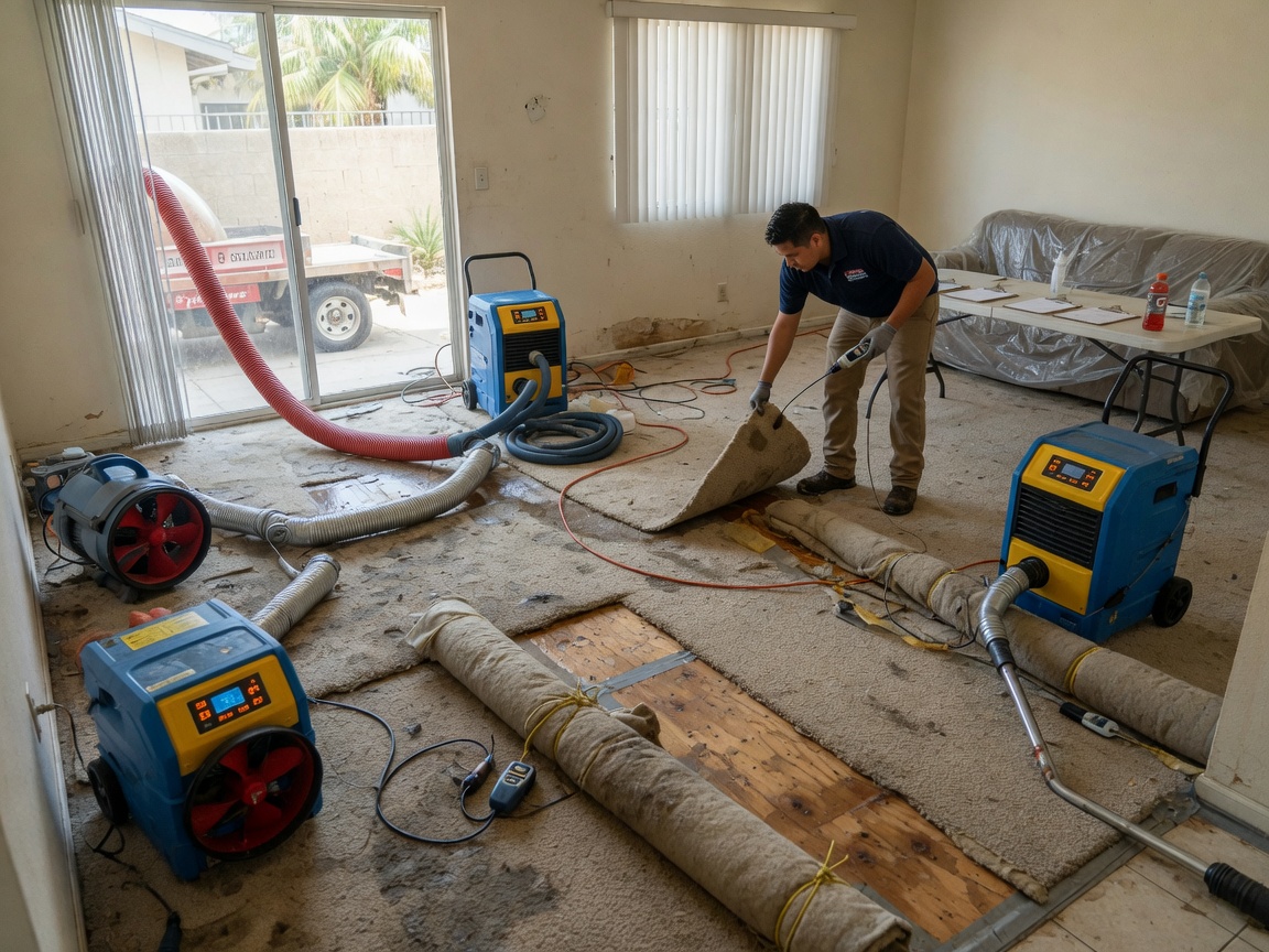 Drying Out Water Damaged Carpets in Fontana Homes